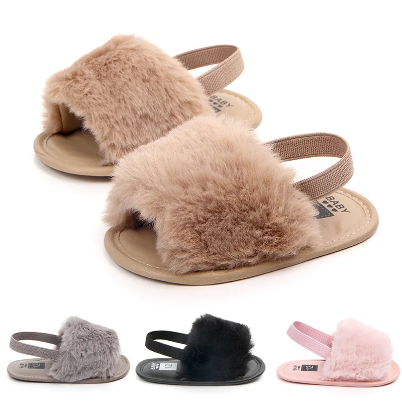 Summer Soft Hair Style Classic Baby Girl Slipper Sandals Breathable