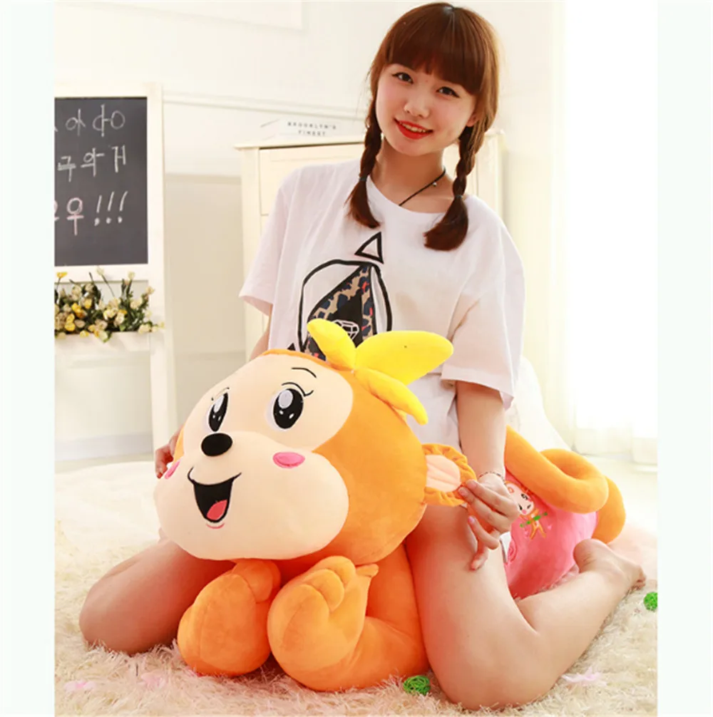 Fancytrader Large Stuffed Plush Lying Cartoon Monkey Toy Soft Anime Monkeying Doll 90cm 35inch 3 Colors Available2