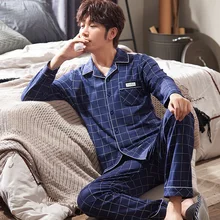 Мужские пижамы с длинным рукавом, домашняя одежда, хлопковые пижамы с надписью, Мужские пижамные комплекты для отдыха, комплекты для сна