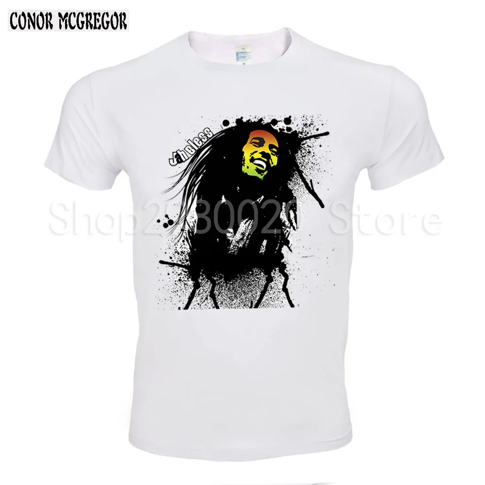 Bob marley Футболка Мужская s рэгги Боб Марли Раста белая мужская рубашка одежда breaking
