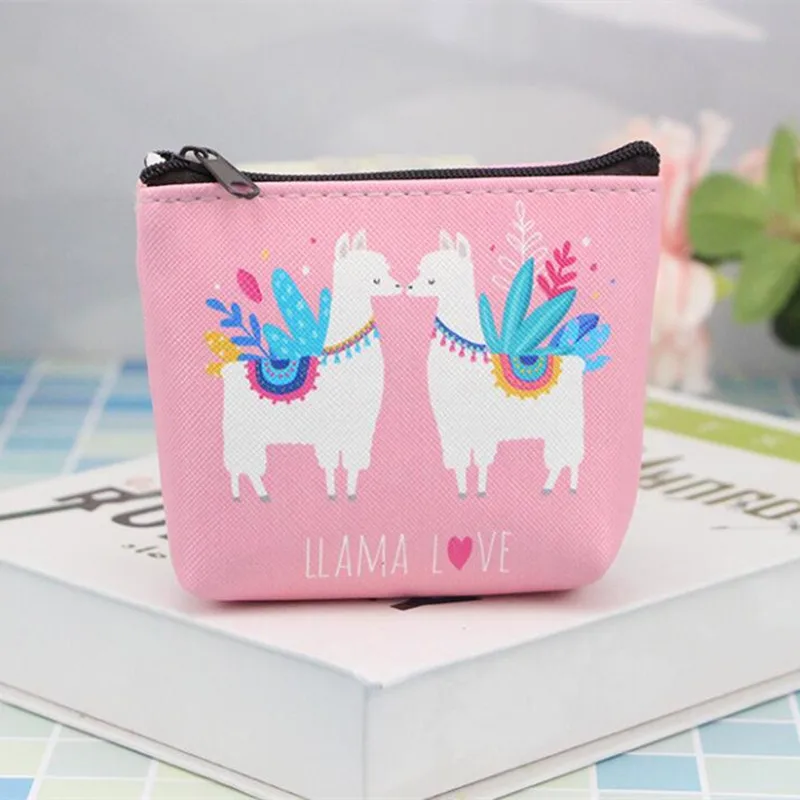 

M228 Women Purses Cute Cartoon Alpaca Pattern Zipper Coin Purse Card Bag Wholesale