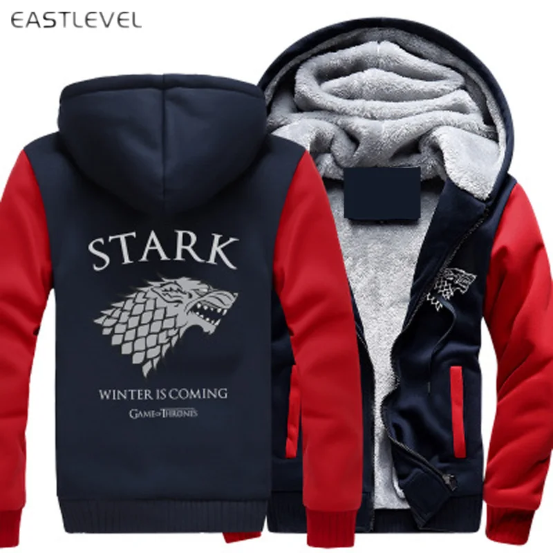 2017 Winter Men Hoodies Game of Thrones Casual Hoodies for Men Women Thicker Fleece Coat Jacket Unisex Sweatshirts plus size 6XL