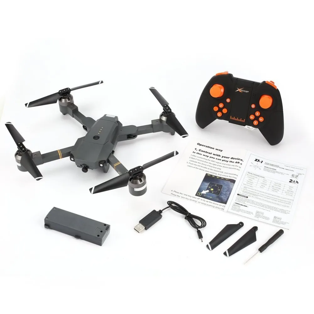 Attop XT 1 2 4 ГГц 6 оси гироскопа складной Дрон Wi Fi 2MP HD Камера FPV Мультикоптер с Headless