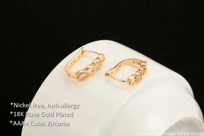Классический дизайн, золотые серьги-кольца с большим кубическим цирконием для женщин DWE817