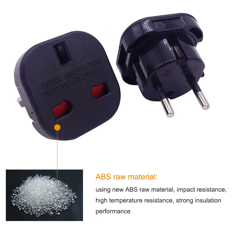 1 PC UK TO EU AC Power Socket Plug Travel Charger Adapter Converter 4.0mm Electrical Socket EUR European Charger power socket