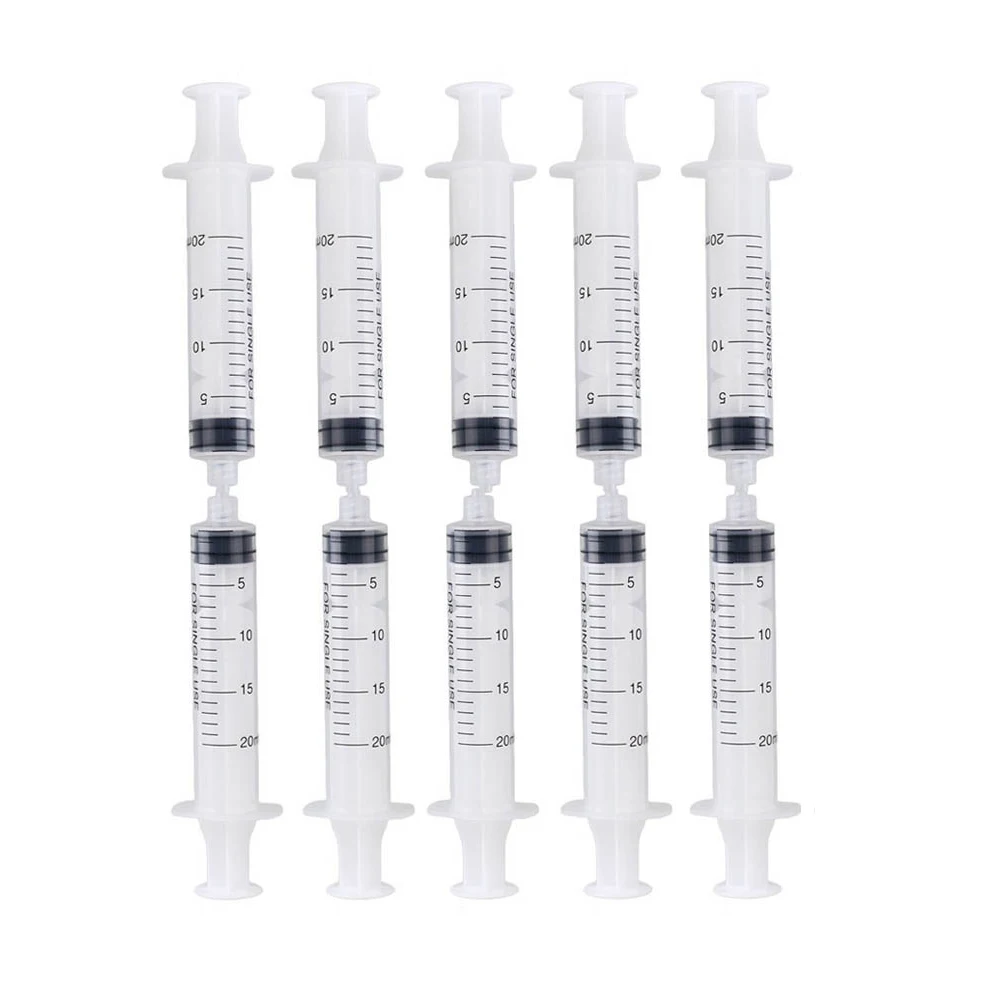 5-12-Transparent-Plastic-Screw-Type-20MLCapacity-Liquid-Hand-Push-Dispensing-Syringe-for-Industrial-Pack-of (2) 