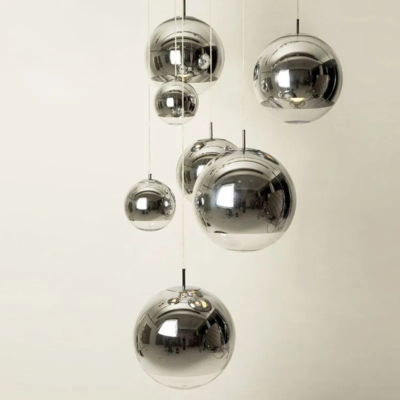 

Modern Dixon pendant Light Chrome Mirror Suspension Pendant Lamp fixture For study room Hotel simple Pendant Home lighting E015
