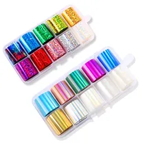 Модная Лазерная голографическая наклейка для ногтей, набор из фольги для ногтей 2,5*100 см, прозрачная Алмазная переводная наклейка, наклейки для маникюра и нейл-арта