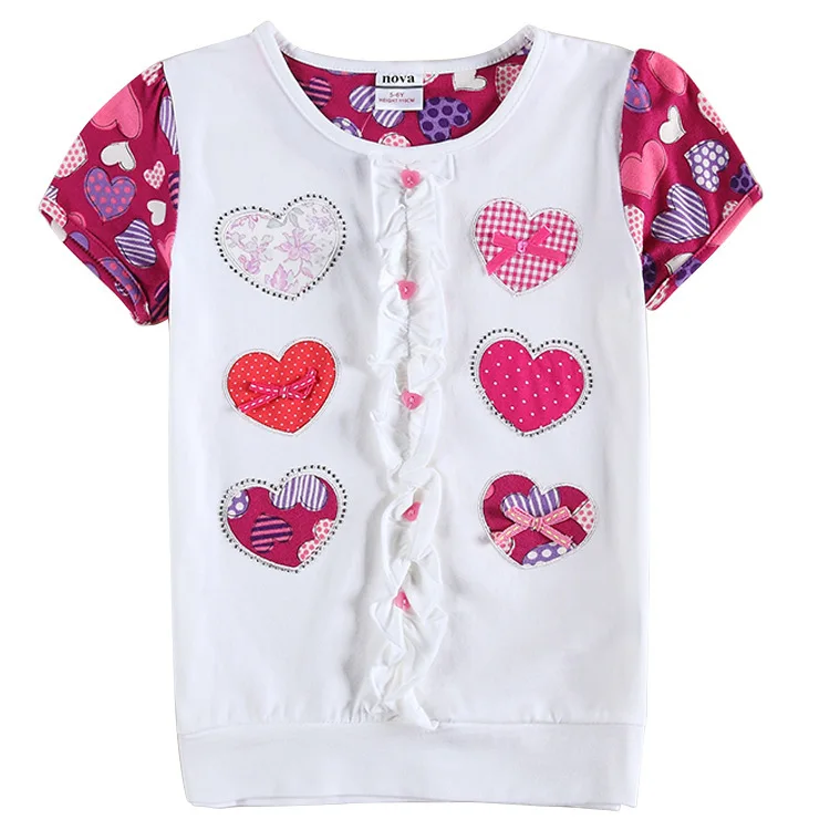 New summer NOVA brand cotton children clothing girls princess t shirts