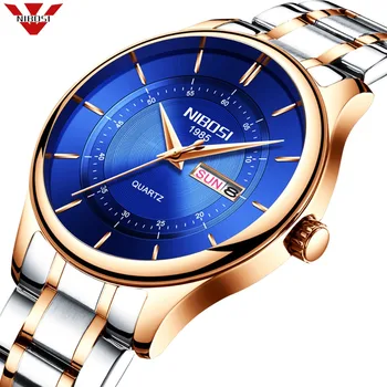 

NIBOSI Mens Watches Top Luxaury Male Waterproof Sport Quartz Chronograph Military Wrist Watch Men Clock Relogio Masculino