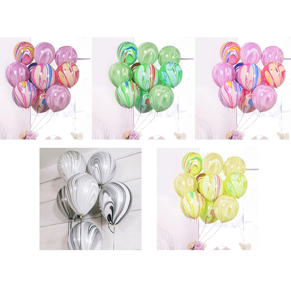 

10pcs Agate Color Painted Latex Balloons Wedding Birthday Party Decor for Wedding Birthday Balloon 30 cm for Baby Shower