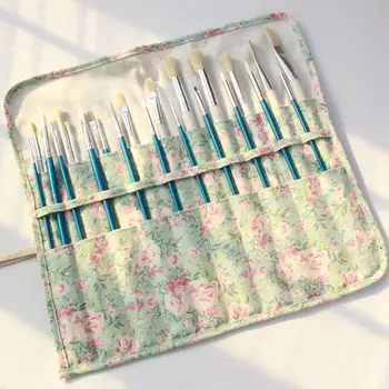 

Free shipping Handmade cloth canvas brush pen pencil bag pen case office stationery supplies