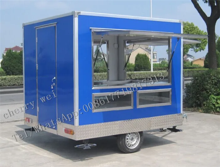 Размер 280*210*215 см Тележка из нержавеющей стали для фаст фуда небольшой трейлер еды