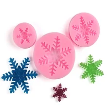 1/3PCS New Kitchen Xmas Snowflake Silicone Mold Fondant Cake Baking Candy Clay Chocolate Mould Cake Decorating Tools