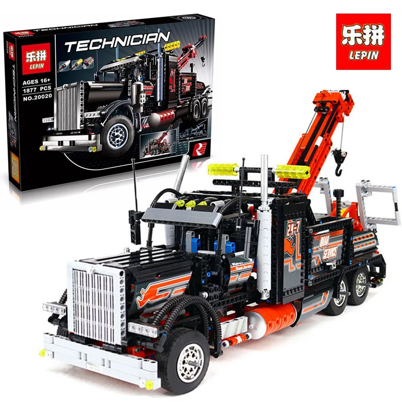 

LEPIN 20020 1877pcs technic series The American heavy container trucks Model Building blocks Bricks Compatible LegoINGlys 8285