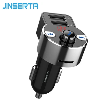 

JINSERTA Bluetooth Car Kit Wireless FM Transmitter MP3 Player Audio Adapter Receiver 2.1A Fast Charger for iPhone Android