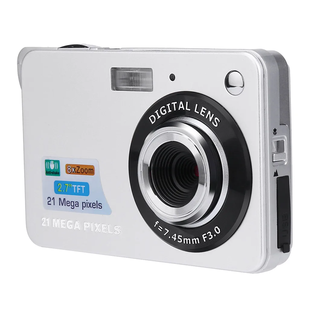 Cámaras Digitales 2019 2.7HD pantalla cámara Digital 21MP Anti-vibración Detección de cara videocámara 8X zoom Digital con micrófono c0612