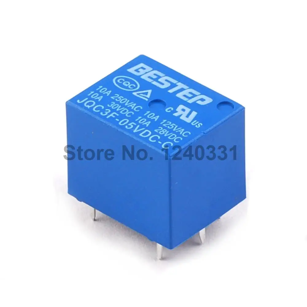 

5PCS BESTEP T73 5V Relay Blue JQC3F-05VDC-C