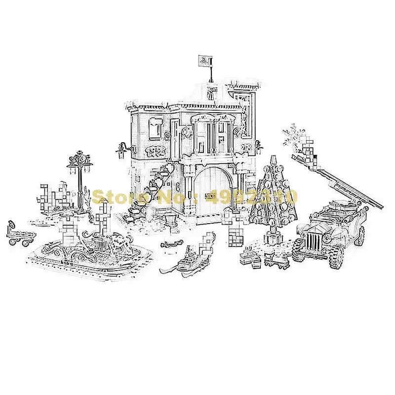 

11041 1197pcs winter christmas tree bela building blocks with light 6 figures 10263 Bricks Toy