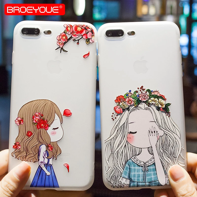 

BROEYOUE Case For iPhone 5 5S SE 6 6S Plus 7 8 Plus Cases Soft TPU Silicone Case Back Cover For iPhone 5 6 6S Plus 7 8 Plus X