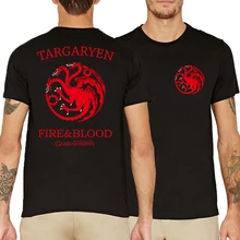 targaryen fire & blood letters printed t-shirts Game of Thrones short sleeve camisetas men fashion 2017 summer fitness tops tees