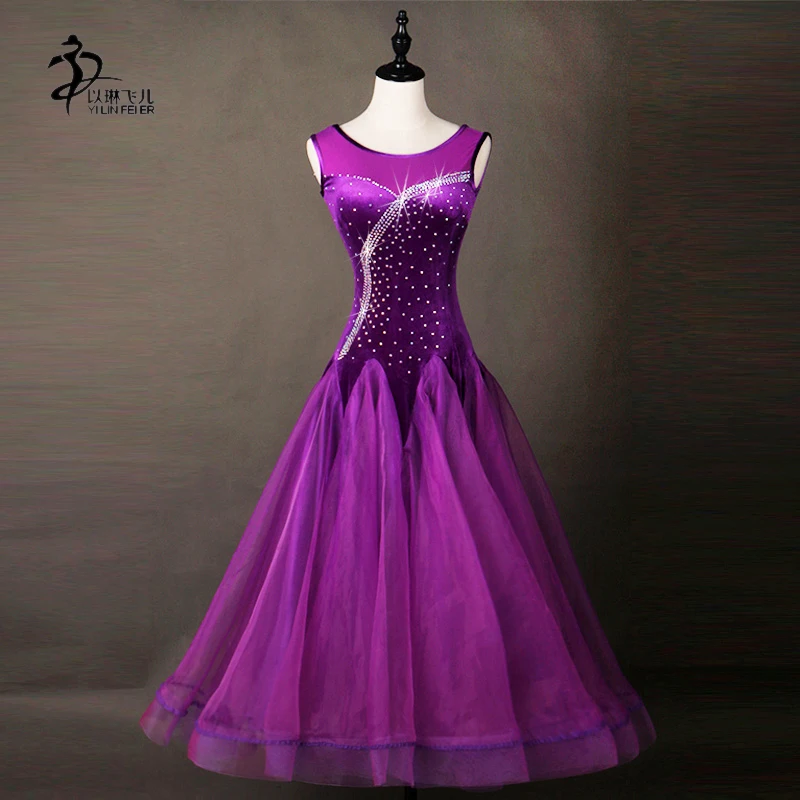 

Latin Dance Dress New Ballroom Dance Dress Modern Waltz Standard Competition Rhinestone Dress N149