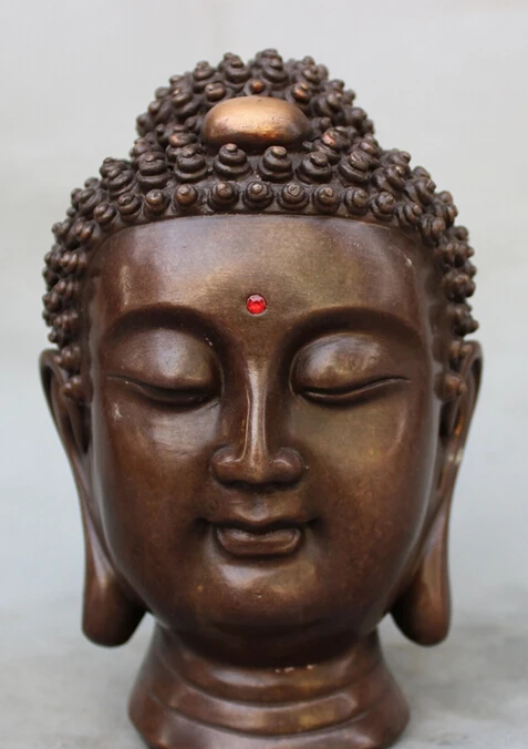

S4820 Folk Chinese Pure Bronze Buddhist Shakyamuni Sakyamuni Amitabha Head Set Statue D0317