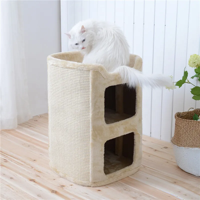 

sisal cat tree house cat post scratching pets luxury play house cat scratcher large wood house for cat free shipping