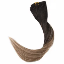 Full Shine Clip In Hair Extensions Balayage Color 7 Pcs 50g 100 Remy Human Hair Extensions