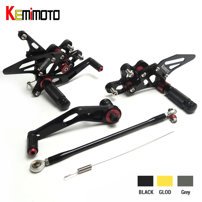 KEMiMOTO For SUZUKI GSX-R 600 750 2006 2007 2008 2009 2010 GSXR600 GSXR750 GSXR CNC Adjustable Rearsets Foot Rest Pegs rear sets