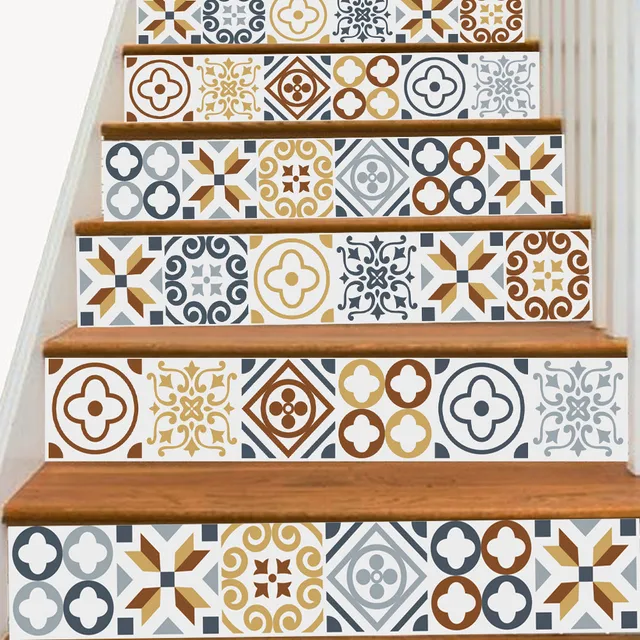 6PCS Stairs Stickers Home Decal Staircase Stair Riser Floor Sticker DIY