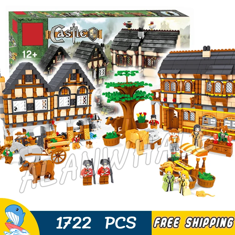 

812pcs Castle Medieval Market Village 28001 DIY Model Building Kit Blocks Gifts Children Bricks Compatible With Lego