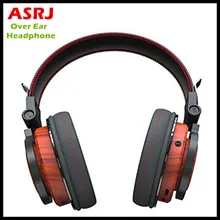 2017 New ASRJ WT-01 Over Ear Wooden Headphones With Share Function Foldable Wireless Genuine Wood Headphone Bluetooth V4.1