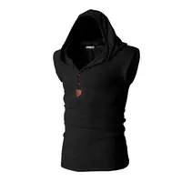2025 nouvelle marque chemise sans manches extensible décontracté mode débardeur à capuche hommes vêtements d'extérieur ajustés vêtements minces 5