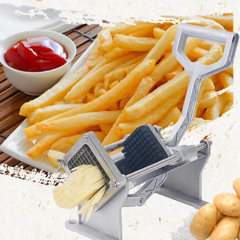 

Potato French Fry Fruit Vegetable Cutter Slicer Home Hand Stainless Steel &Aluminum Shredders & Slicers