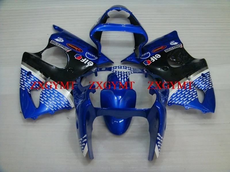 

Plastic Fairings for ZX6r 636 2000 - 2002 Full Body Kits 636 ZX-6r 2001 Blue Raindrops Fairings ZX6r 636 2000