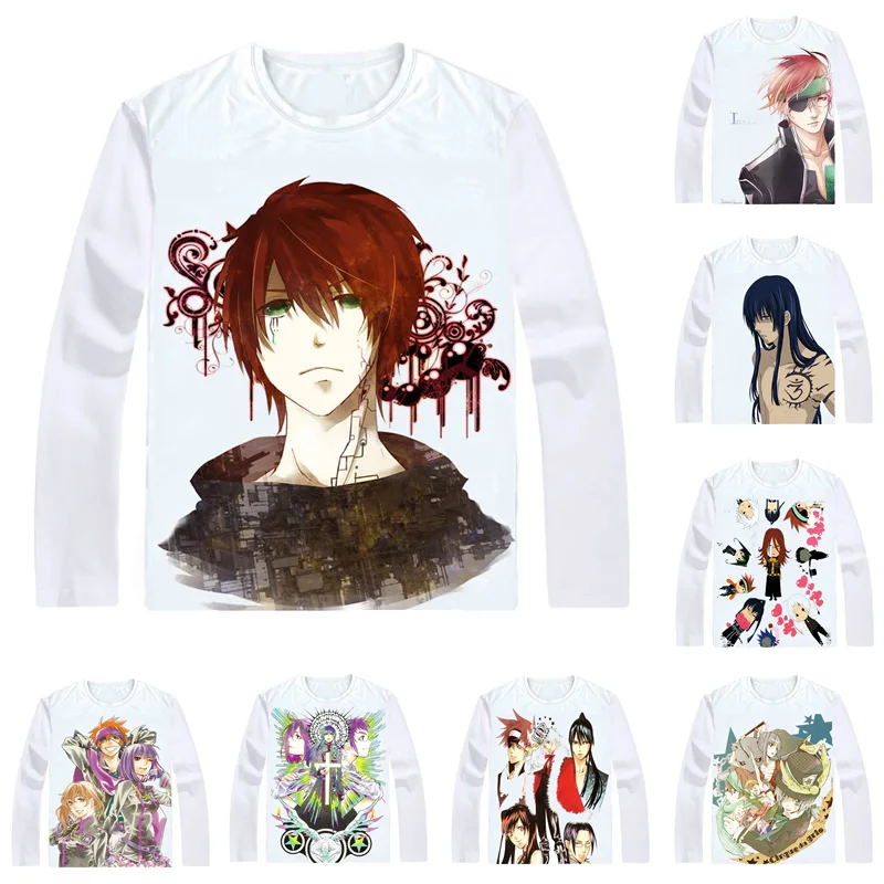 

D.Gray-man T-Shirts Anime Long Sleeve Shirts Katsura Hoshino Di Gureiman Lavi Bookman Jr Yu Kanda Allen Walker Cosplay Shirt