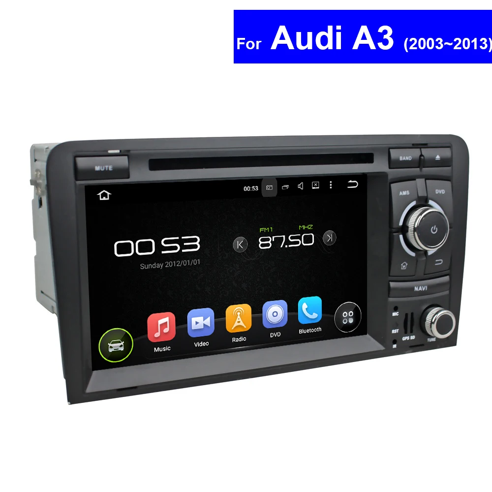 Автомагнитола 2 Din с сенсорным экраном для Audi A3 DVD-плеер GPS-навигацией ТВ 3G Wi-Fi Bluetooth