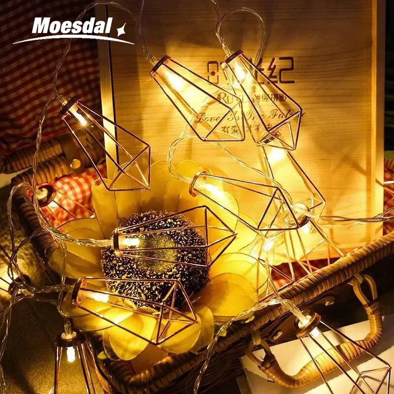 Moesdal Новинка Светодиодный гирляндой 10/20 Металл полые строки Батарея Хэллоуин