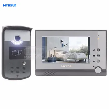 Beste DIYSECUR 7 inch TFT LCD KLEURENSCHERM Video Deurtelefoon visuele Intercom Deurbel Card Key Reader RFID LED Nachtzicht Camera