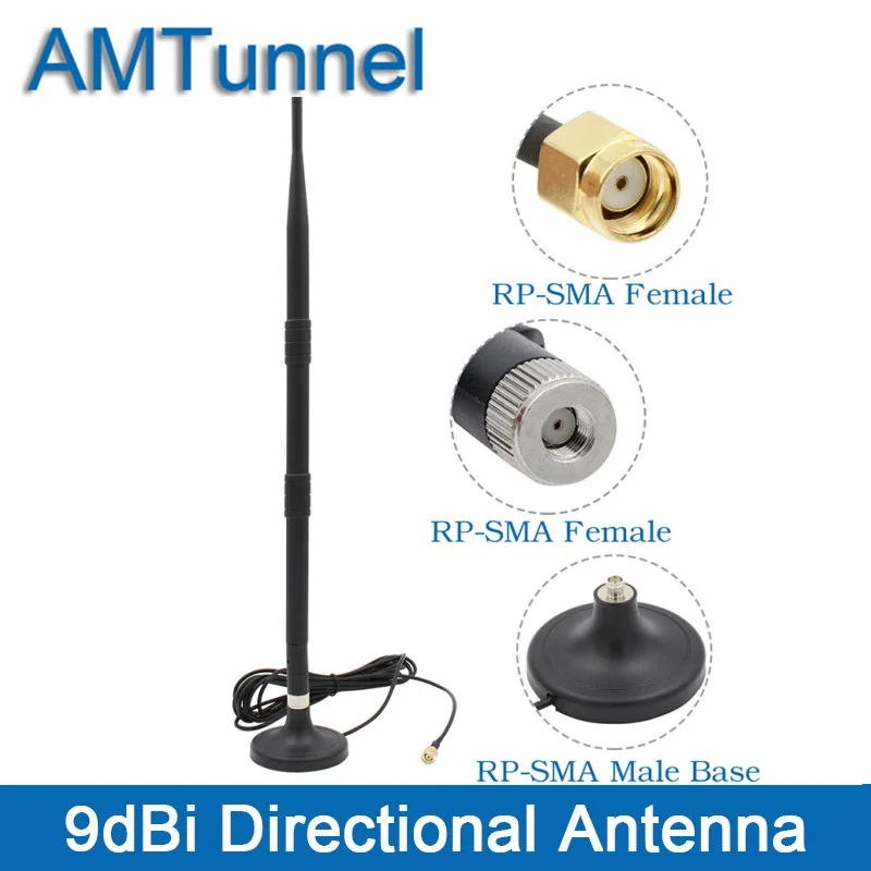 

2.4GHz antenna WiFi antenna RP-SMA 9dBi Router external antenna with 3m cable indoor antenna for Router PCI Card booster