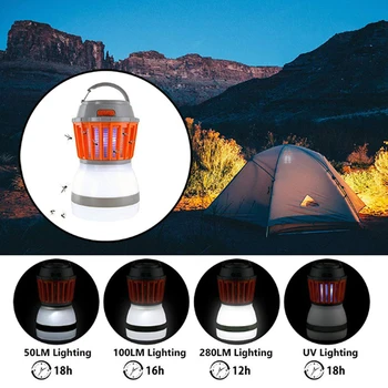 

Bug Mosquito Killer Solar Powered Lamp Zapper Trap Camping Lantern Camping Lantern Portable Anti Moth Fly Electric UV Light