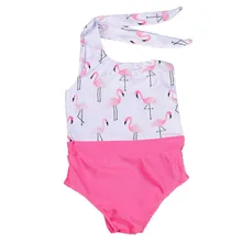 SIRENXI модная детская одежда для девочек Фламинго бикини Летний пляж купальники От 2 до 7 лет