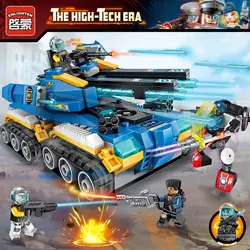 Просвещения High Tech развивающие игрушки строительных блоков для детей Подарки Военный танк герой пистолет робот рисунках оружия наклейки