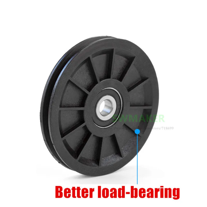

Free shipping nylon wheel, U groove V grooved Roller pulley,Bearing wire rope Guide Wheel, Elevator lifting Wheel