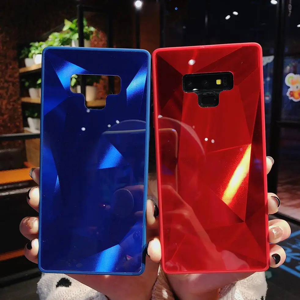 For Samsung Galaxy Note 9 8 Fashion Shine Diamond Pattern Cute Jelly Style Phone Hybrid PC TPU Shockproof Shield Case Back Cover |