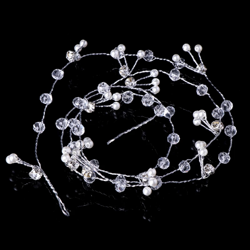 

2018 Preety Princess Faux Crystal Pearl Tiara Drop M-shine Bridal Headband Wedding Hair Accessories A10_20