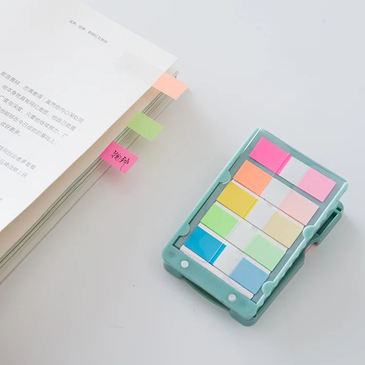 

Plastic Bookmarks sticker adhesive Books Paper Clip Tab Stationery Office Accessories School Supplies memo pad color random