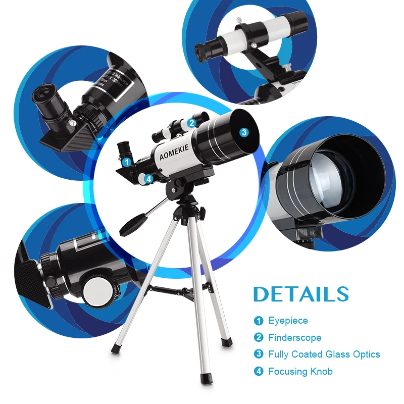 AOMEKIE F30070M астрономический телескоп со штативом Finderscope наземное пространство луна монокулярный прибор наблюдения телескоп для начинающих