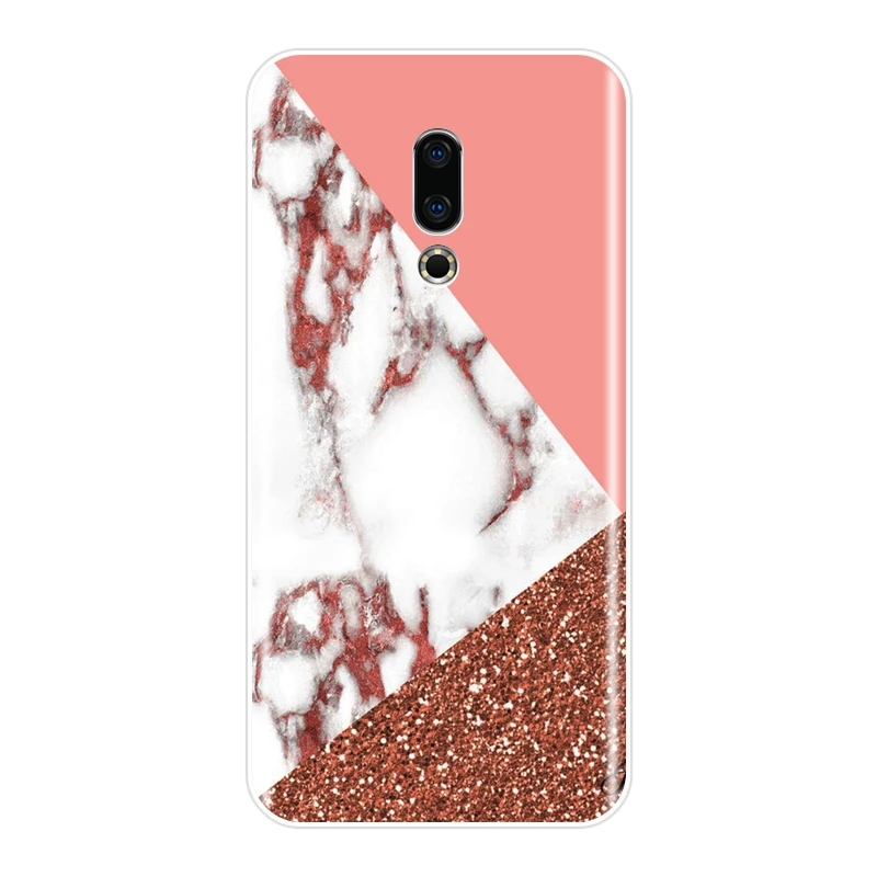 Задняя крышка для Meizu 15 Lite 16 Plus 16th 16x Роскошный Мраморный Синий Мягкий силиконовый